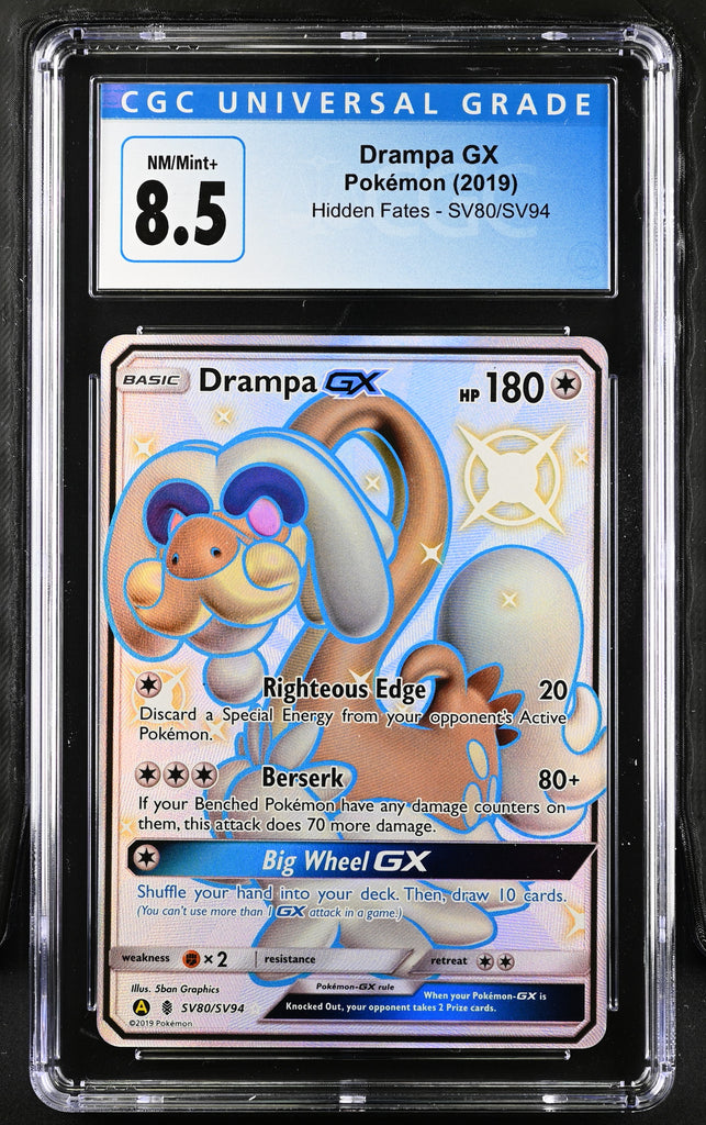 drampa gx pokemon card 2019 Pokemon Hidden Fates Drampa GX SV80/SV94 CGC 8.5