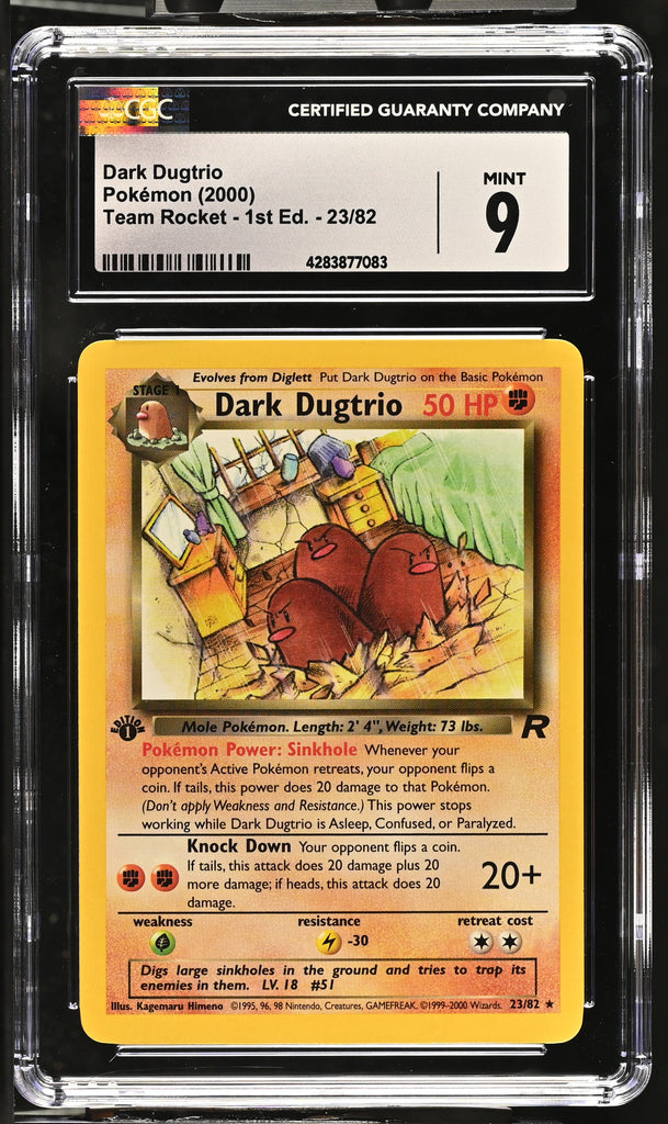 2000 Pokemon Team Rocket - 1st Edition Dark Dugtrio 23/82 CGC 9 2000 Pokemon Team Rocket - 1st Edition Dark Dugtrio 23/82 CGC 9