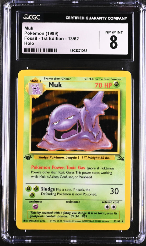 1999 Pokmon Fossil - 1st Edition Muk 13/62 Holo CGC 8 1999 Pokmon Fossil - 1st Edition Muk 13/62 Holo CGC 8
