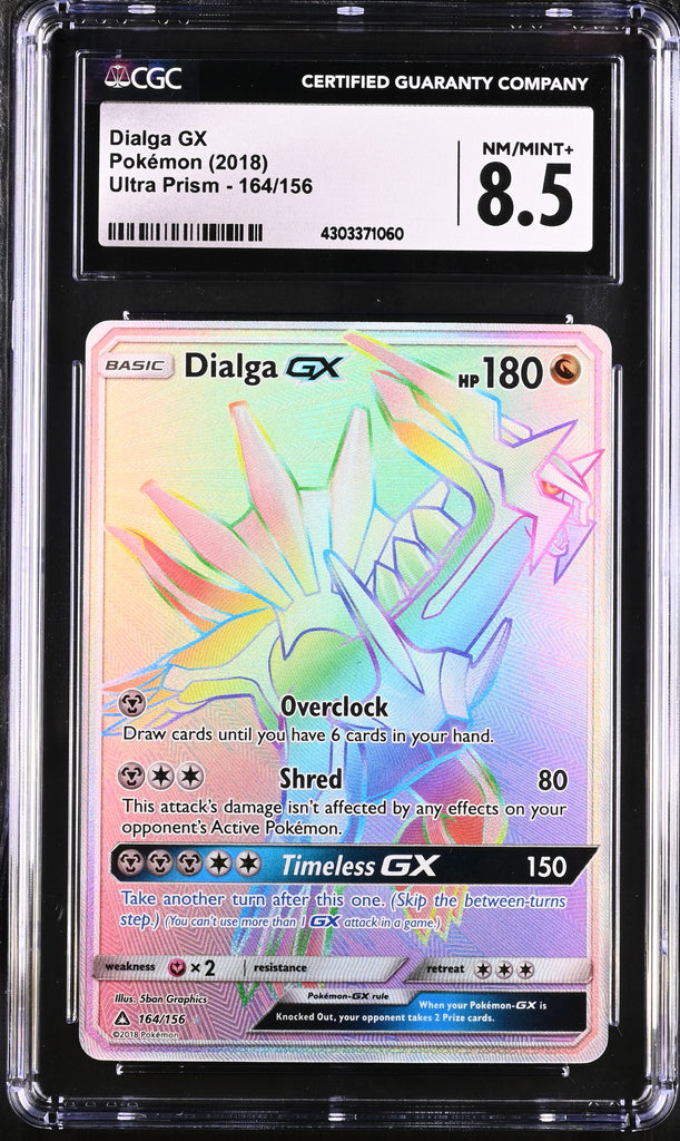 dialga gx pokemon card 2018 Ultra Prism 164/156 CGC 8.5 Label Type:Color Match The acceptable range of Jecht, Reluctant Guardian // Size: OP-14