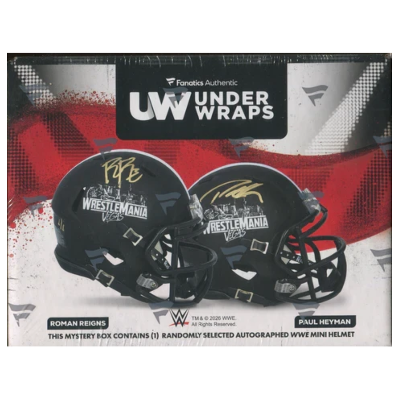2026 Fanatics WWE Under Wraps Wrestlemania 42 Autographed Mini Helmet Box