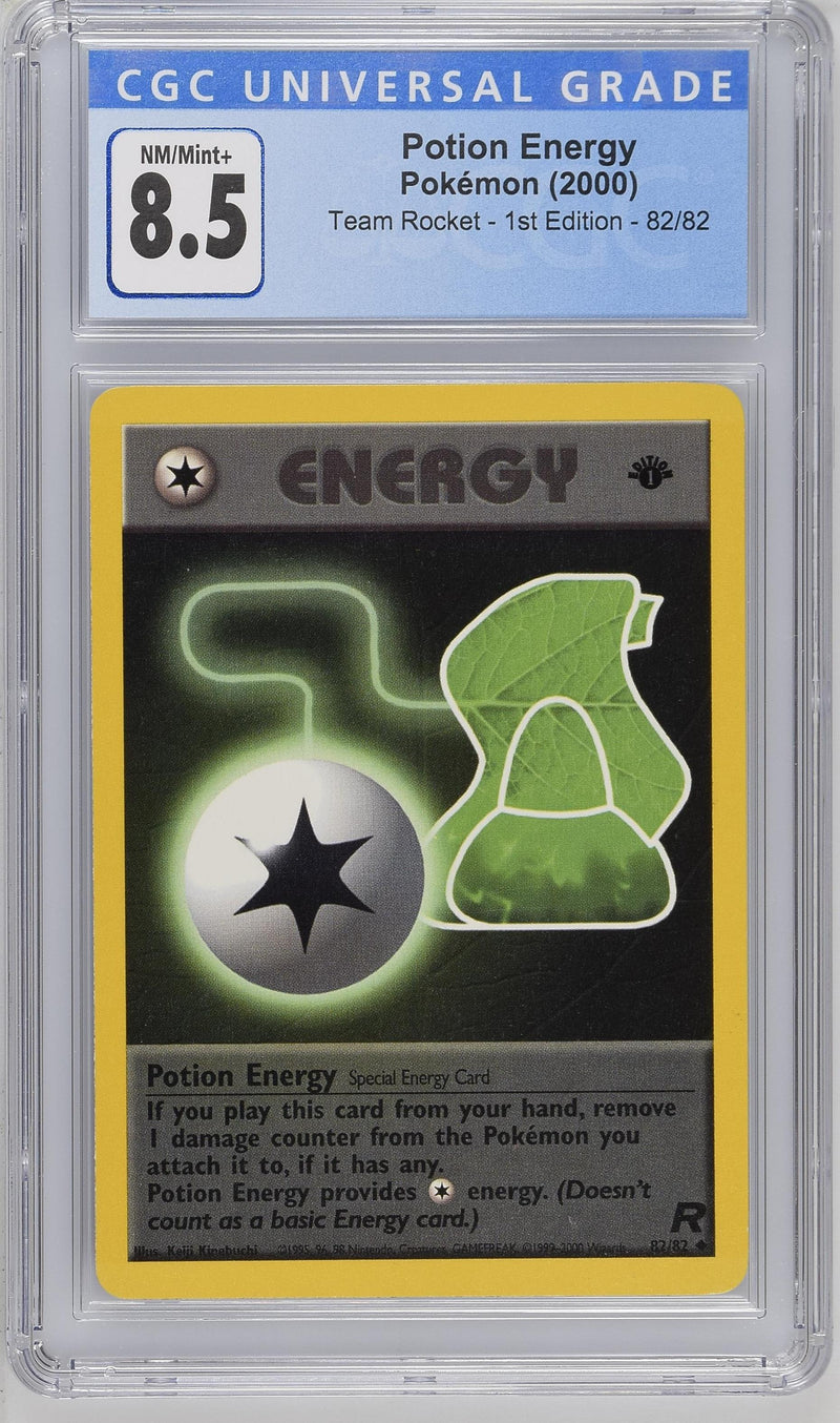 2000 Pokemon Team Rocket - 1st Edition Potion Energy 82/82 CGC 8.5 2000 Pokemon Team Rocket - 1st Edition Potion Energy 82/82 CGC 8.5