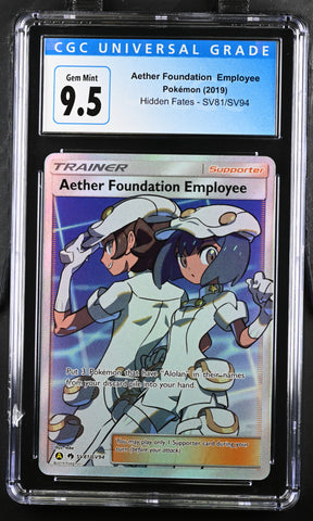 2019 Pokemon Hidden Fates Aether Foundation Employee SV81/SV94 CGC 10