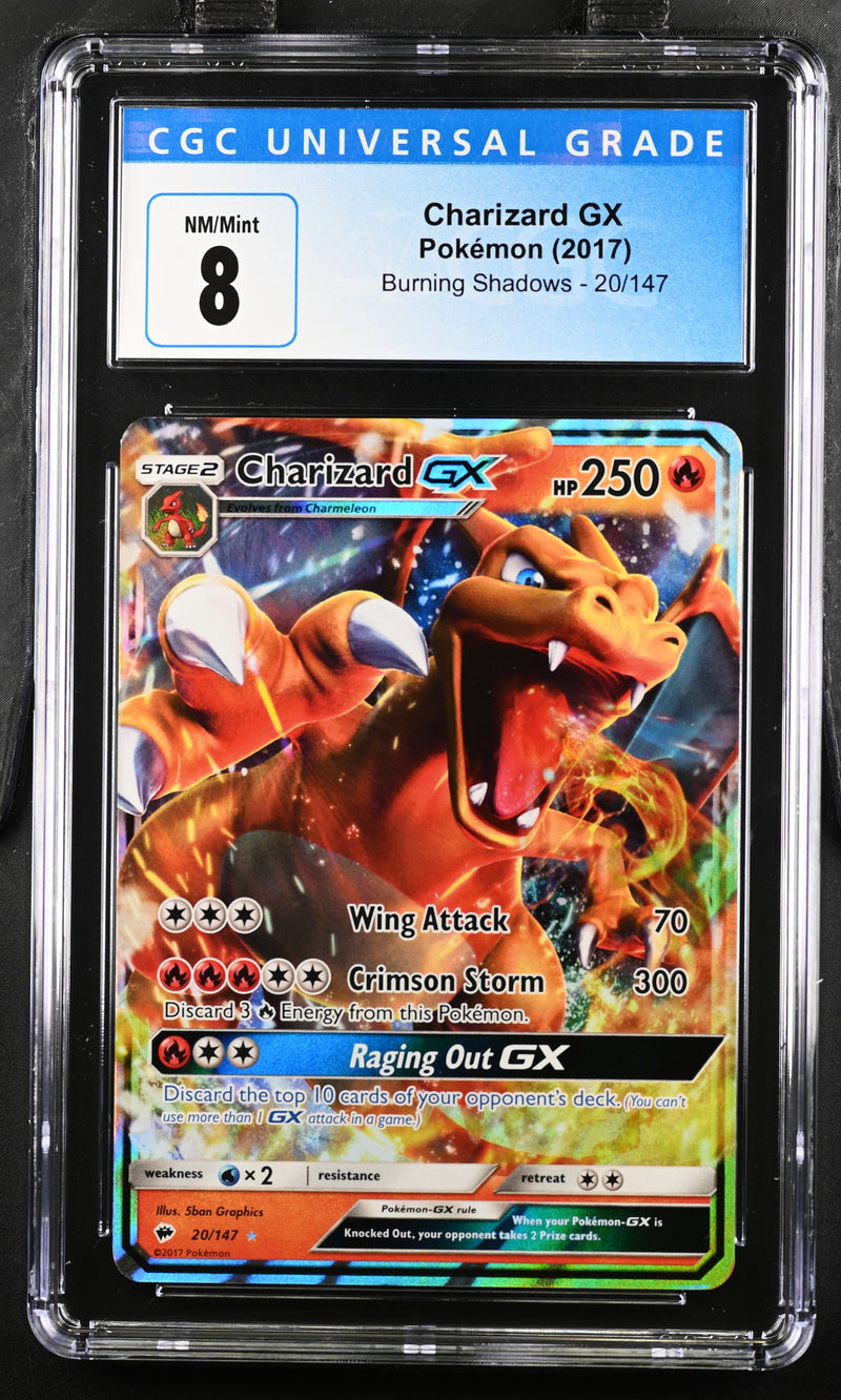 2017 Pokemon Burning Shadows Charizard GX 20/147 CGC 8