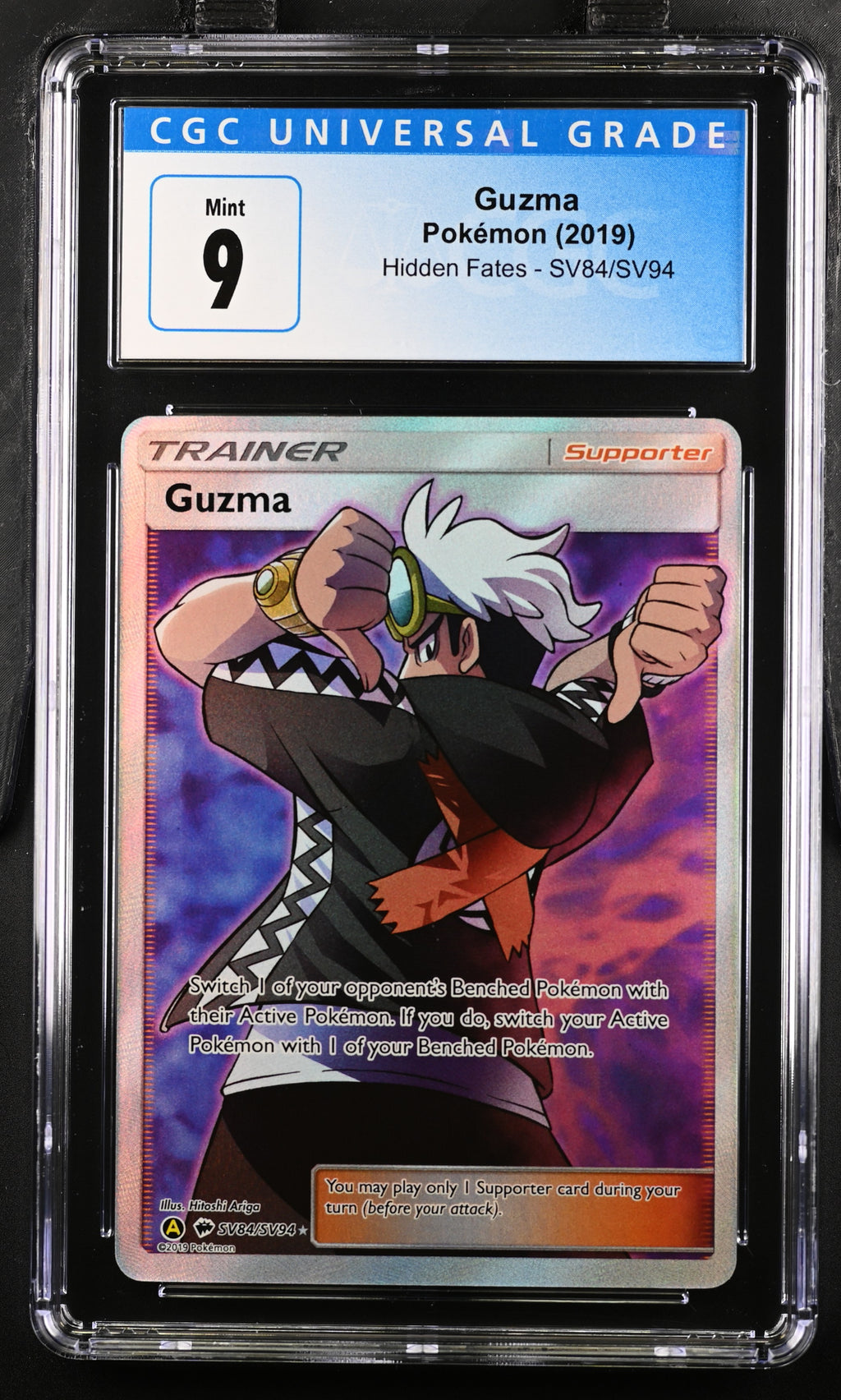 pokemon guzma card 2019 Pokemon Hidden Fates Guzma SV84/SV94 CGC 9