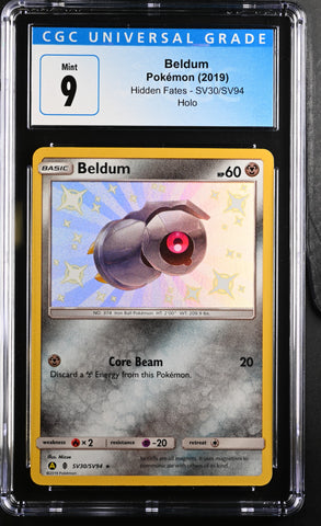 2019 Pokemon Hidden Fates Beldum SV30/SV94 Holo CGC 9