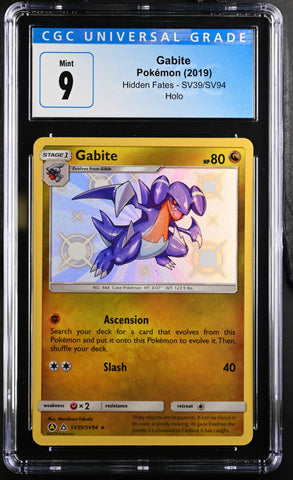 2019 Pokemon Hidden Fates Gabite SV39/SV94 Holo CGC 9