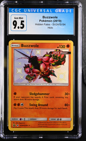 2019 Pokemon Hidden Fates Buzzwole SV24/SV94 Holo CGC 10