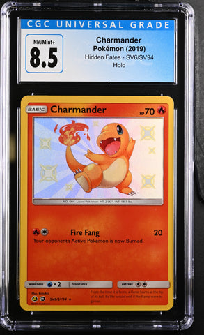 2019 Pokemon Hidden Fates Charmander SV6/SV94 Holo CGC 8.5