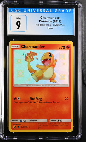 2019 Pokemon Hidden Fates Charmander SV6/SV94 Holo CGC 9