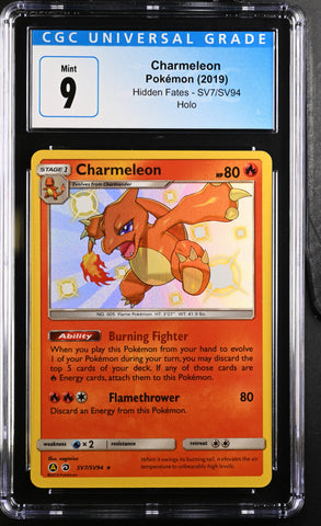 2019 Pokemon Hidden Fates Charmeleon SV7/SV94 Holo CGC 9