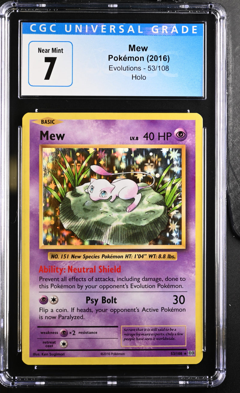 2016 Pokemon Evolutions Mew 53/108 Holo CGC 7