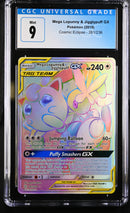 2019 Pokemon Cosmic Eclipse Mega Lopunny & Jigglypuff GX 261/236 CGC 9