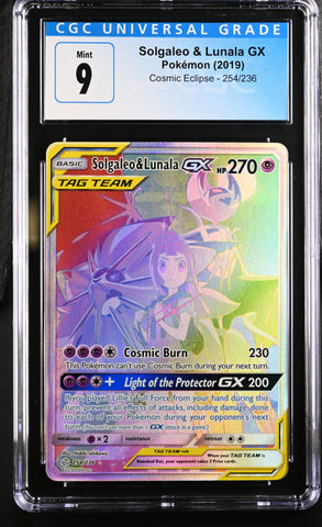 2019 Pokemon Cosmic Eclipse Solgaleo & Lunala GX 254/236 CGC 9