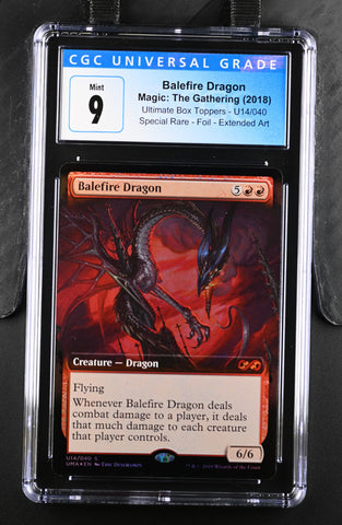 2018 Magic: The Gathering Ultimate Box Toppers Balefire Dragon U14/040 Foil CGC 9