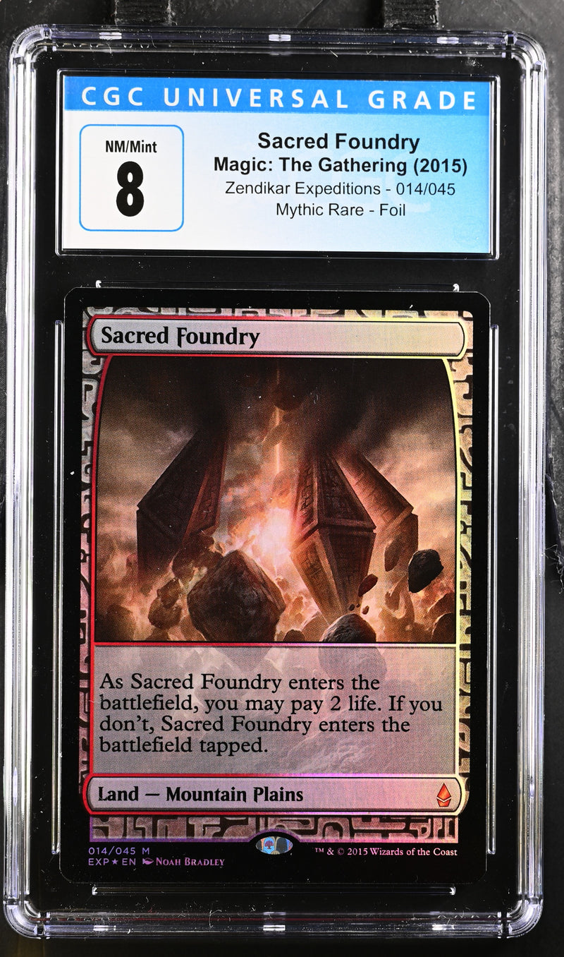 2015 MTG Zendikar Expeditions Sacred Foundry 014/045 Foil CGC 8