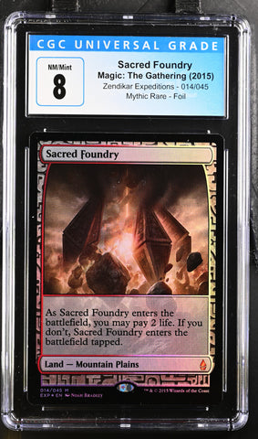 2015 MTG Zendikar Expeditions Sacred Foundry 014/045 Foil CGC 8