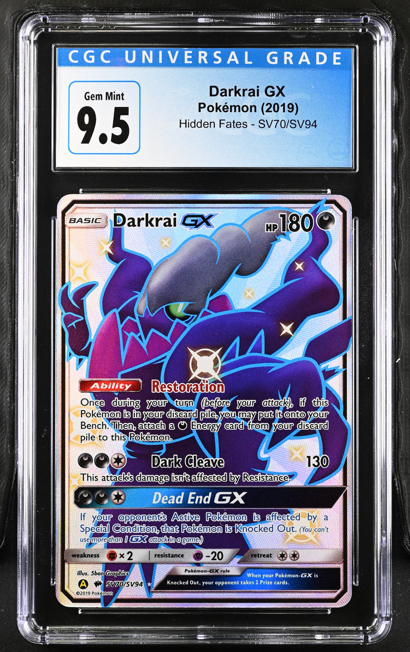 2019 Pokemon Hidden Fates Darkrai GX SV70/SV94 CGC 10