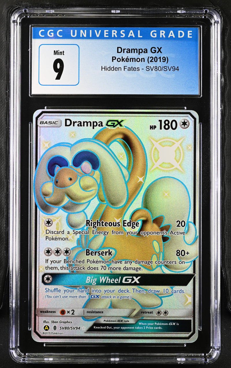 2019 Pokemon Hidden Fates Drampa GX SV80/SV94 CGC 9