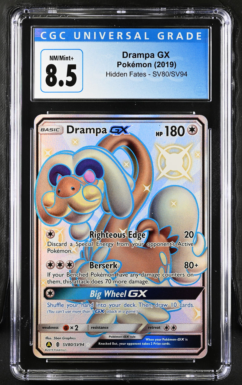 2019 Pokemon Hidden Fates Drampa GX SV80/SV94 CGC 8.5