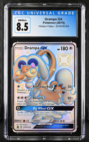 2019 Pokemon Hidden Fates Drampa GX SV80/SV94 CGC 8.5