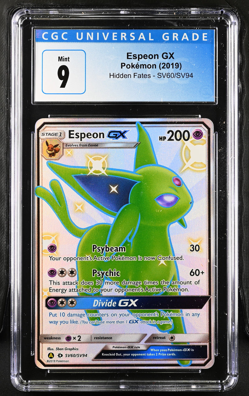 2019 Pokemon Hidden Fates Espeon GX SV60/SV94 CGC 9