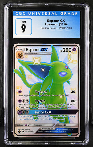 2019 Pokemon Hidden Fates Espeon GX SV60/SV94 CGC 9