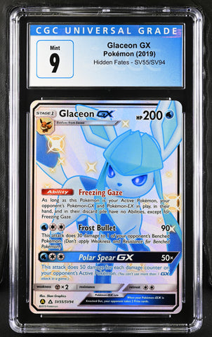 2019 Pokemon Hidden Fates Glaceon GX SV55/SV94 CGC 9