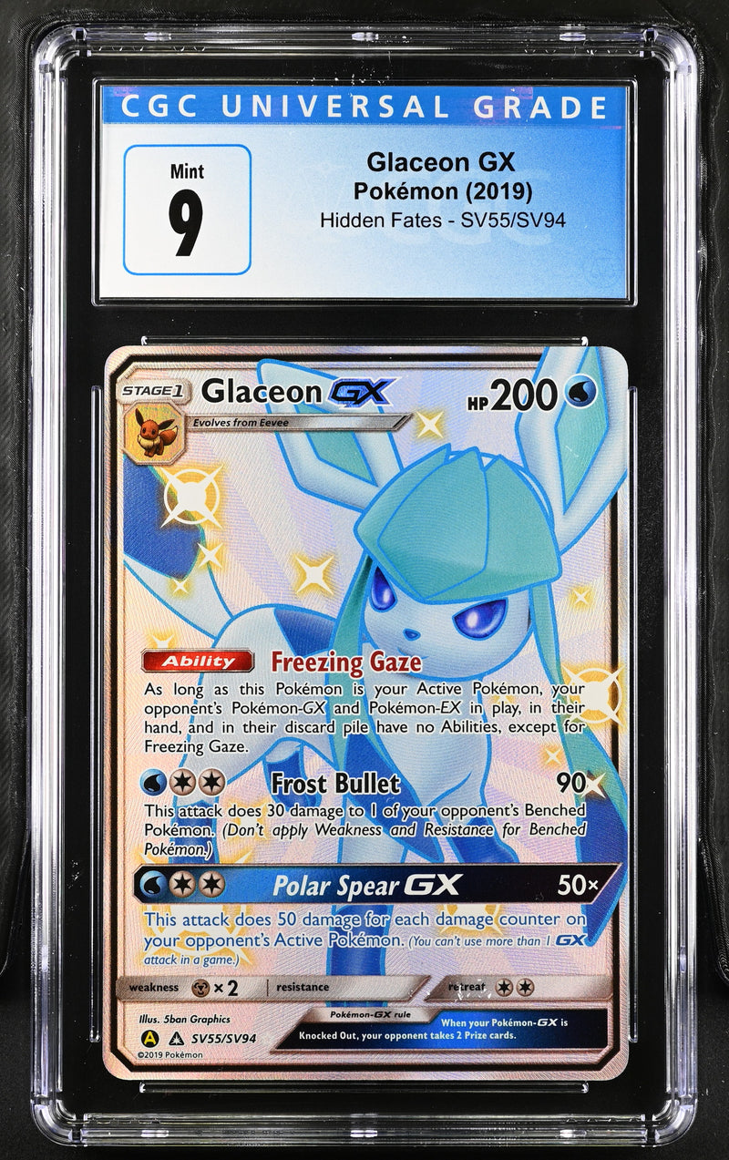 2019 Pokemon Hidden Fates Glaceon GX SV55/SV94 CGC 9