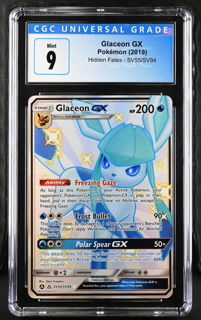 2019 Pokemon Hidden Fates Glaceon GX SV55/SV94 CGC 9