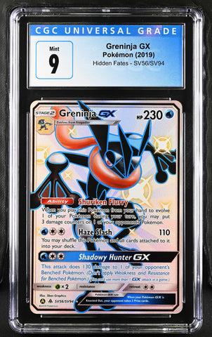 2019 Pokemon Hidden Fates Greninja GX SV56/SV94 CGC 9