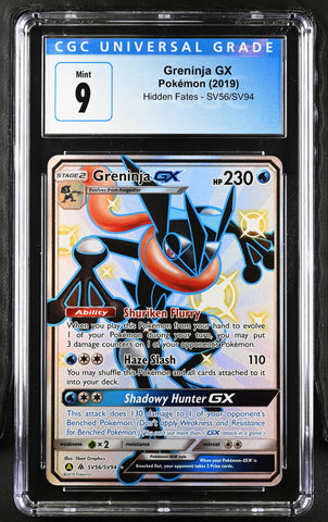 2019 Pokemon Hidden Fates Greninja GX SV56/SV94 CGC 9