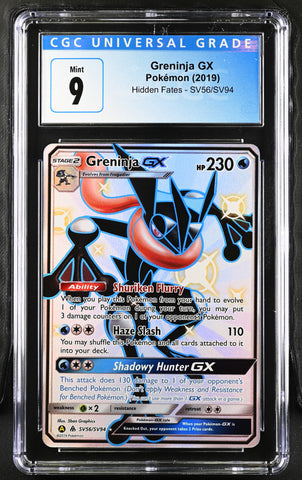 2019 Pokemon Hidden Fates Greninja GX SV56/SV94 CGC 9