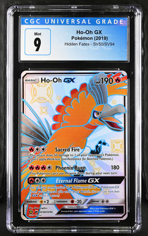 2019 Pokemon Hidden Fates Ho-Oh GX SV50/SV94 CGC 9