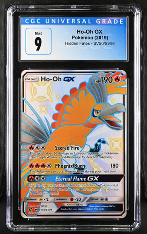 2019 Pokemon Hidden Fates Ho-Oh GX SV50/SV94 CGC 9