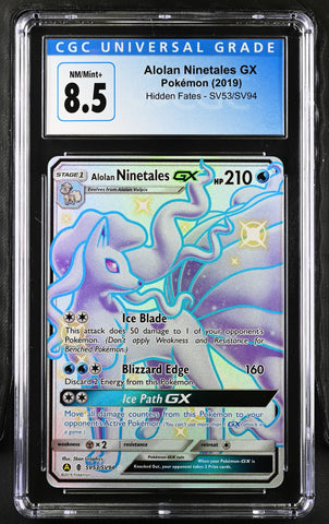 2019 Pokemon Hidden Fates Alolan Ninetales GX SV53/SV94 CGC 8.5