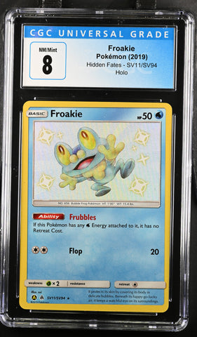 2019 Pokemon Hidden Fates Froakie SV11/SV94 Holo CGC 8