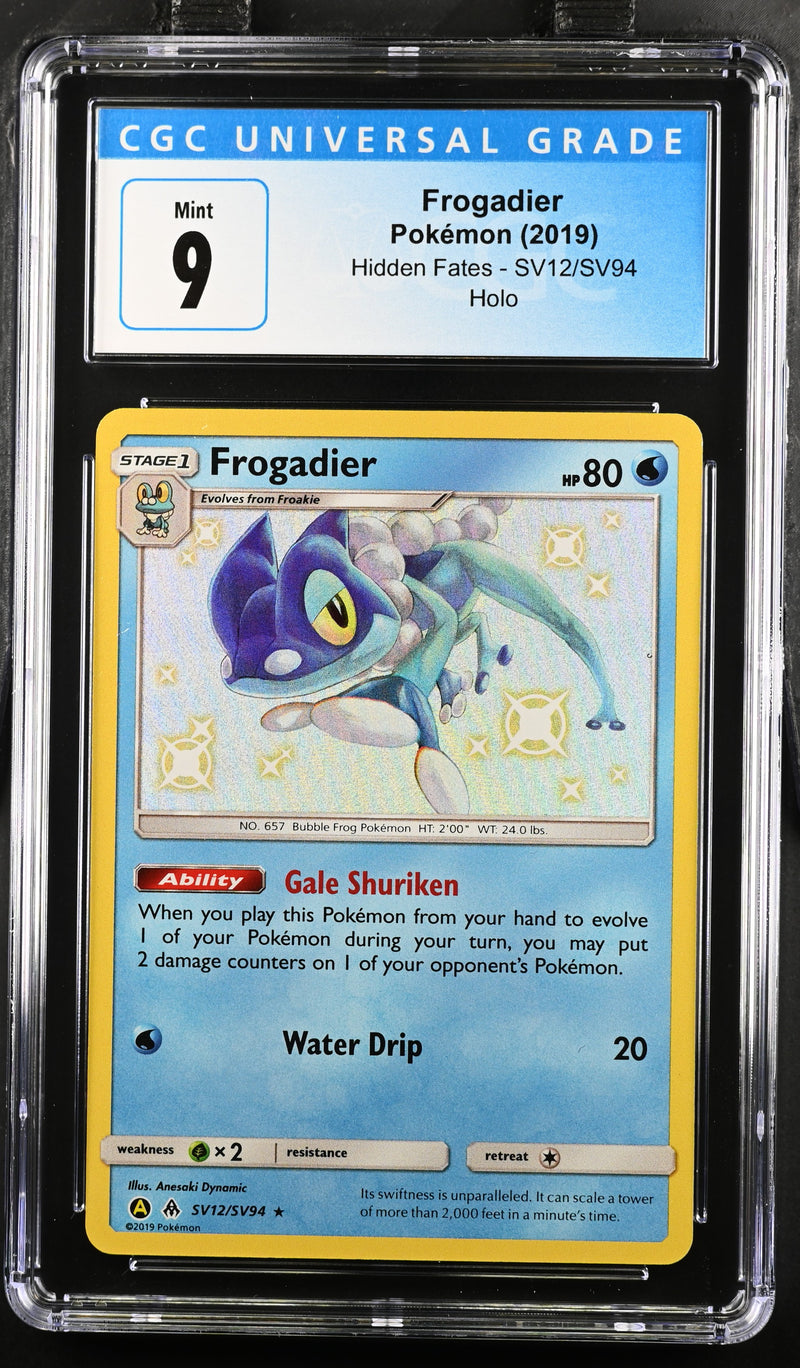 2019 Pokemon Hidden Fates Frogadier SV12/SV94 Holo CGC 9