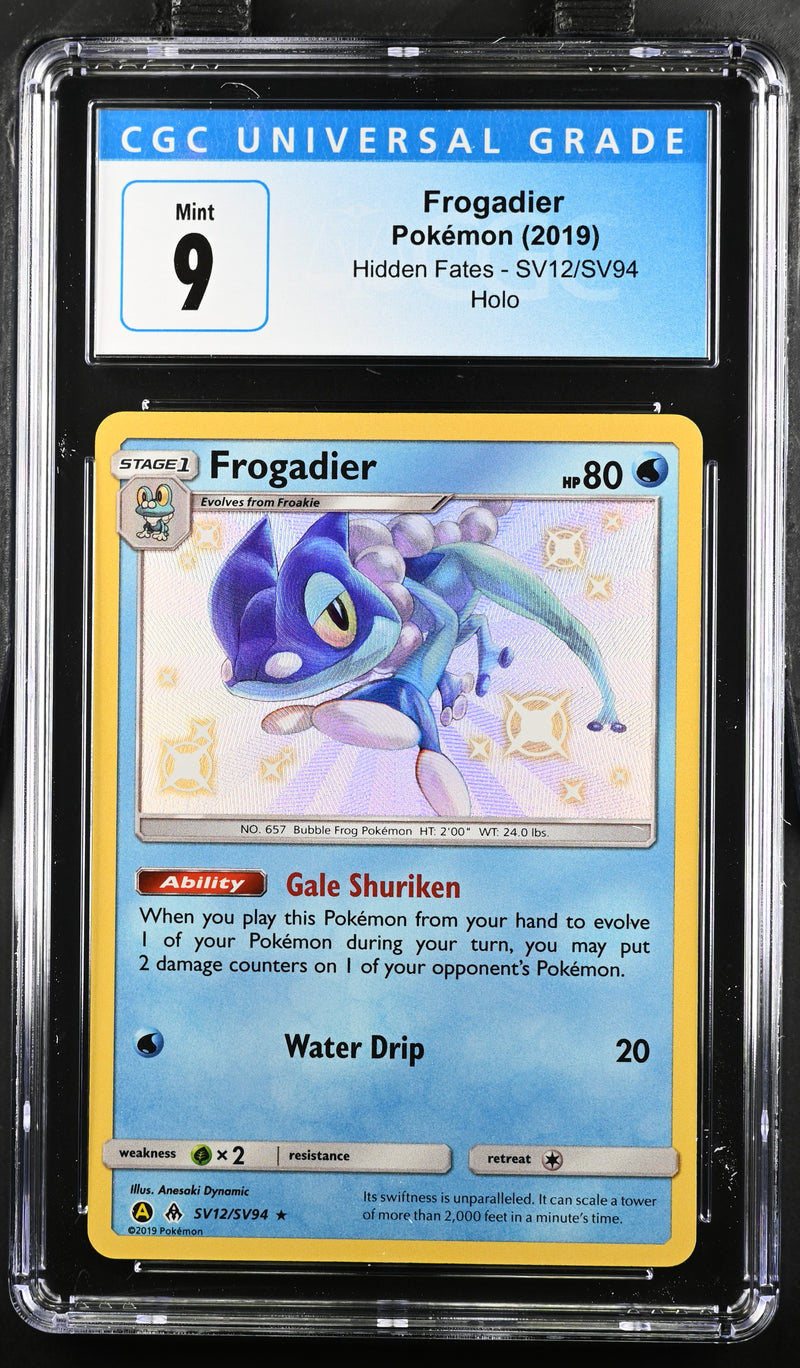 2019 Pokemon Hidden Fates Frogadier SV12/SV94 Holo CGC 9