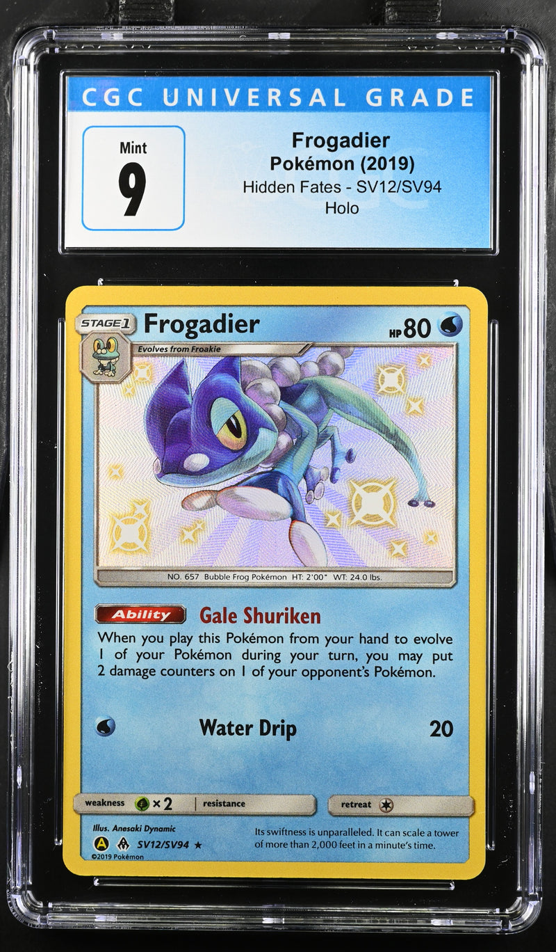 2019 Pokemon Hidden Fates Frogadier SV12/SV94 Holo CGC 9