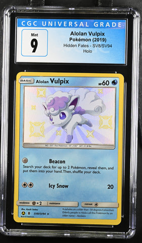 2019 Pokemon Hidden Fates Alolan Vulpix SV8/SV94 Holo CGC 9