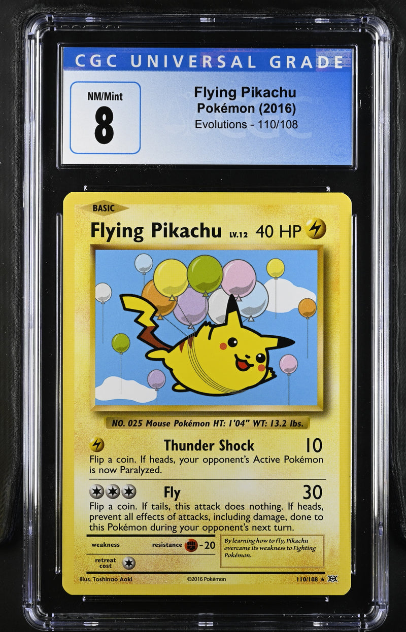 2016 Pokemon Evolutions Flying Pikachu 110/108 CGC 8