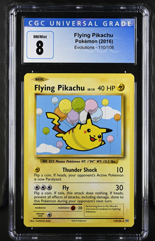 2016 Pokemon Evolutions Flying Pikachu 110/108 CGC 8