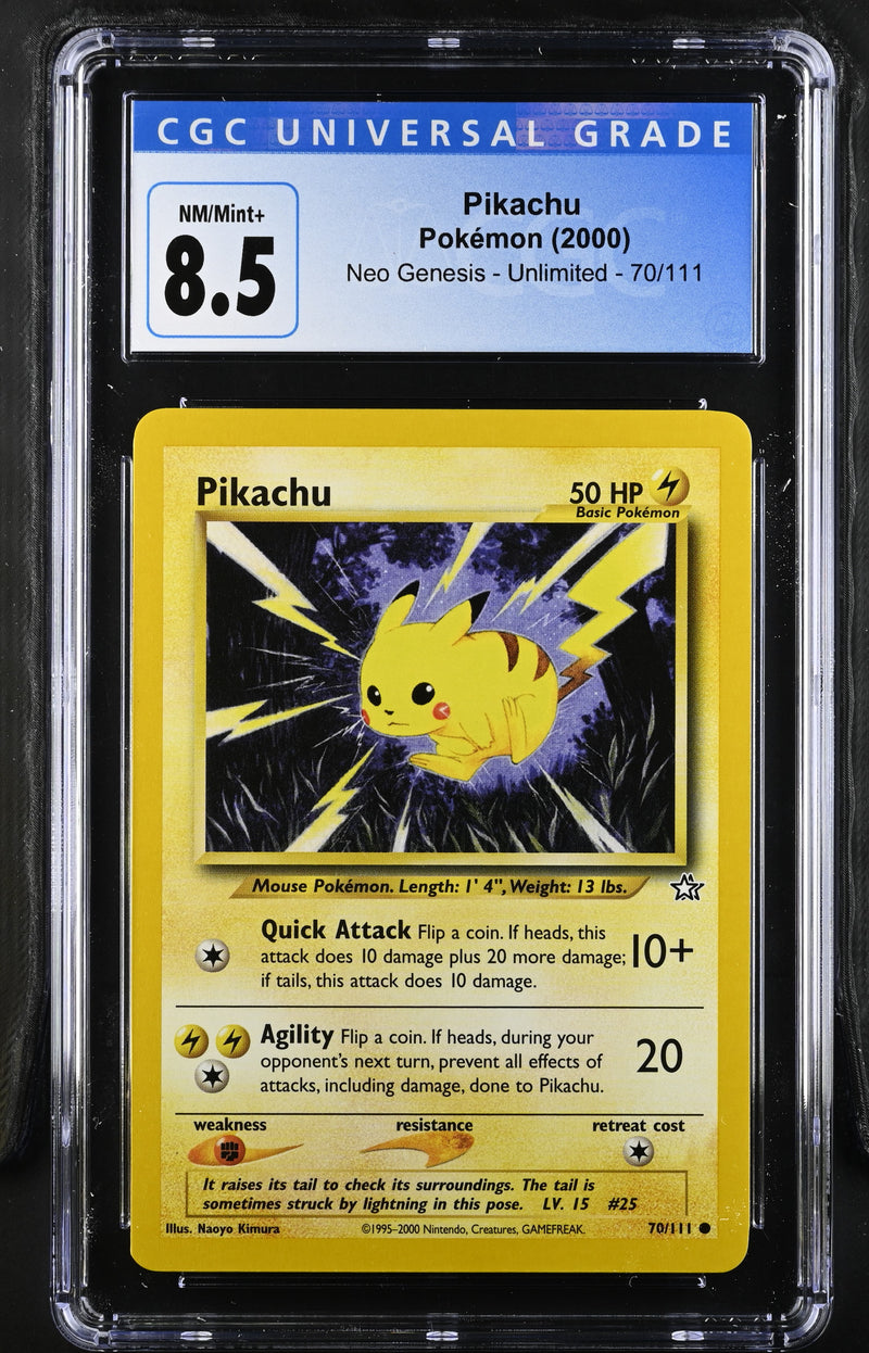 2000 Pokemon Neo Genesis - Unlimited Pikachu 70/111 CGC 8.5