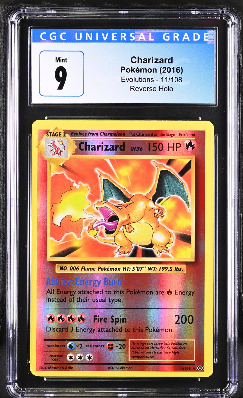 2016 Pokemon Evolutions Charizard 11/108 Reverse Holo CGC 9