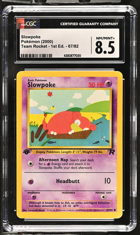 2000 Pokemon Team Rocket - 1st Edition Slowpoke 67/82 CGC 8.5