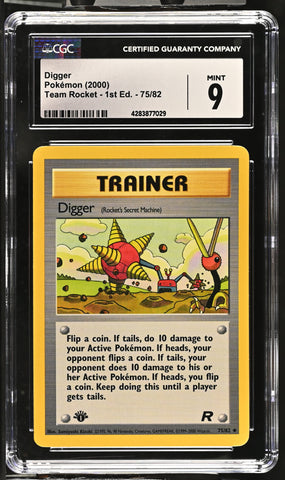 2000 Pokemon Team Rocket - 1st Edition Digger 75/82 CGC 9