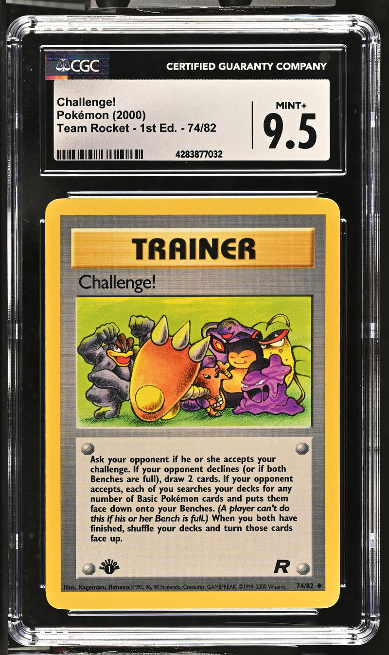 2000 Pokemon Team Rocket - 1st Edition Challenge! 74/82 CGC 9.5