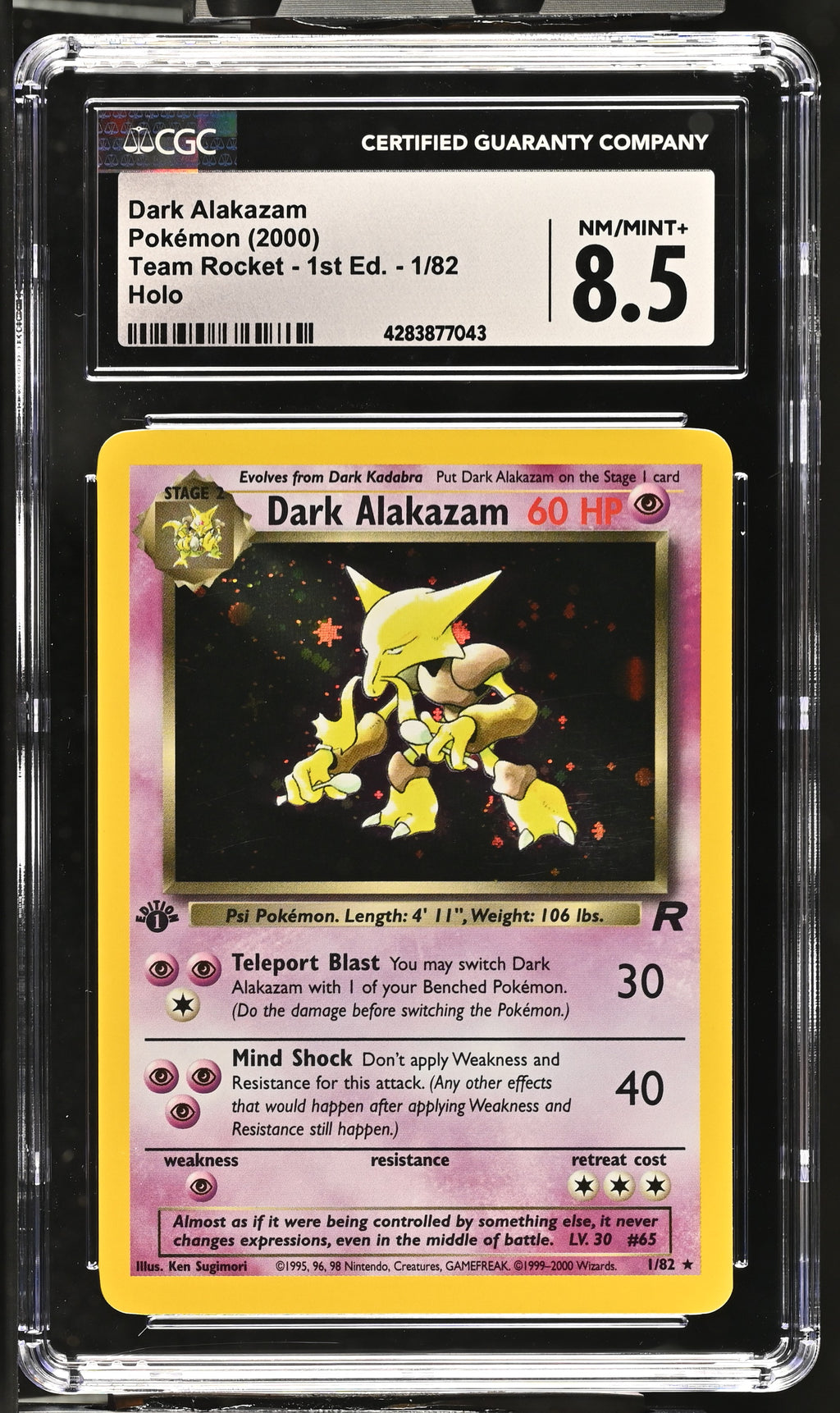 dark alakazam pokemon card 2000 Pokemon Team Rocket