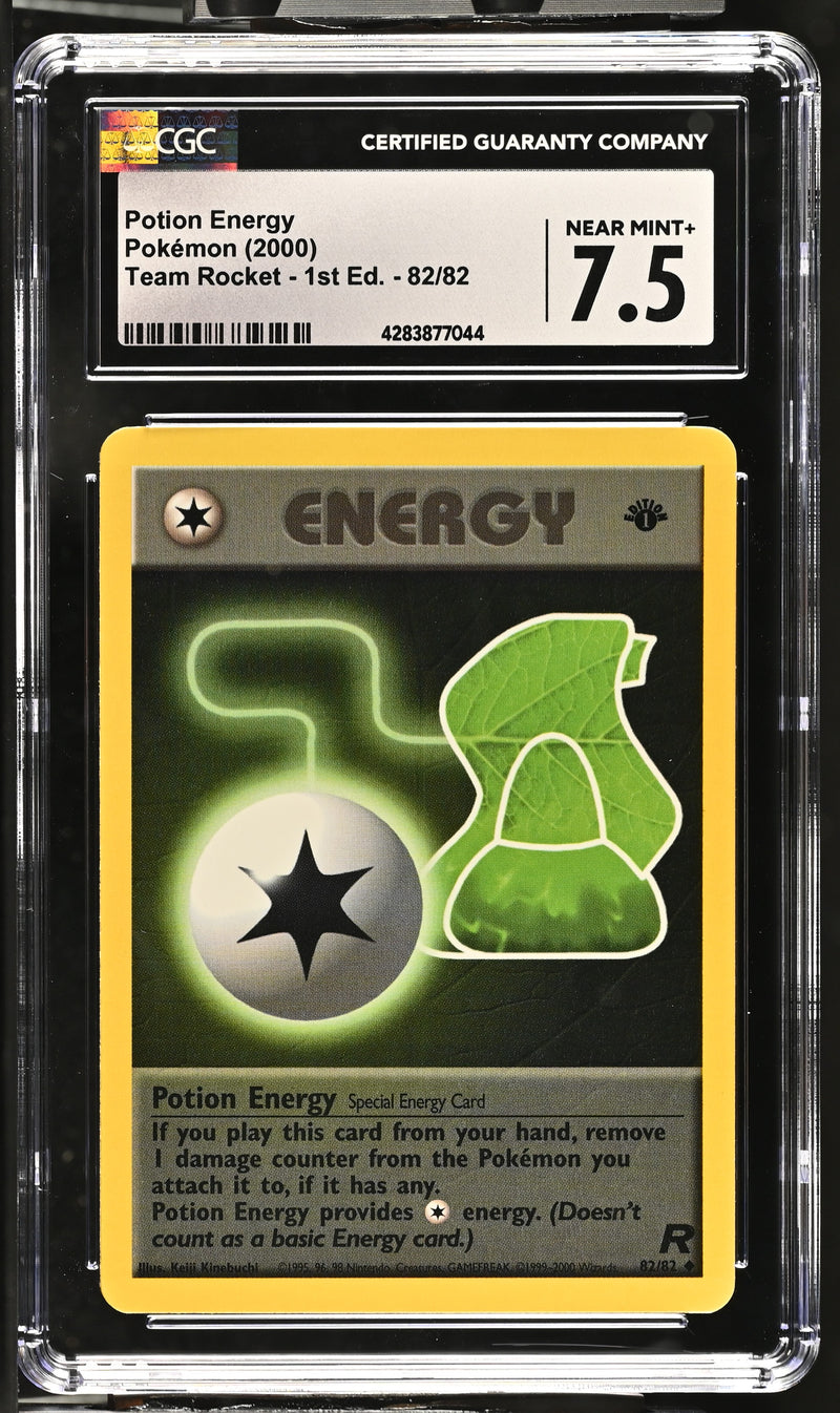 2000 Pokemon Team Rocket - 1st Edition Potion Energy 82/82 CGC 7.5 2000 Pokemon Team Rocket - 1st Edition Potion Energy 82/82 CGC 7.5